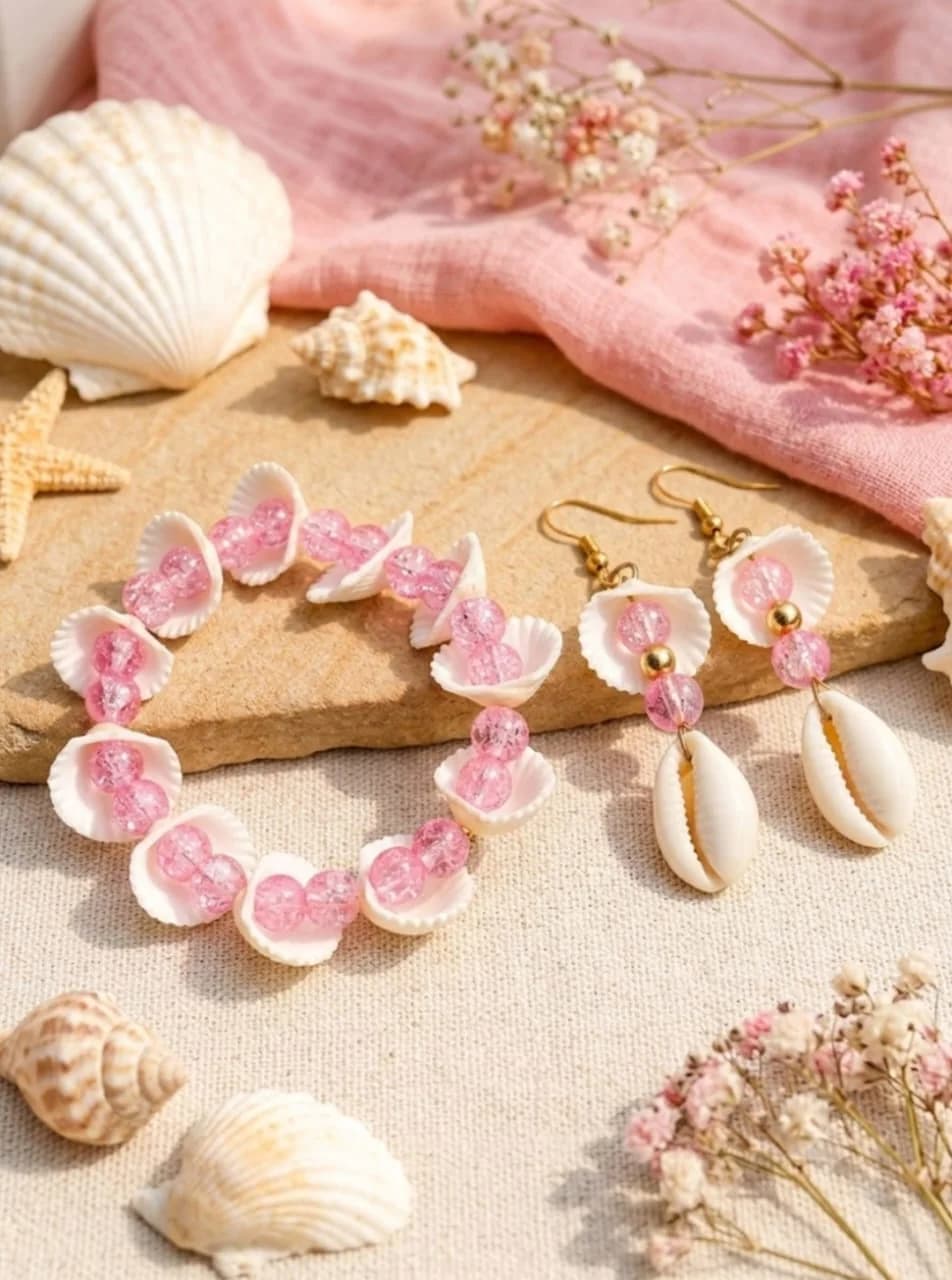 Scallop & Cowrie Earring Set
